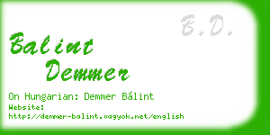 balint demmer business card