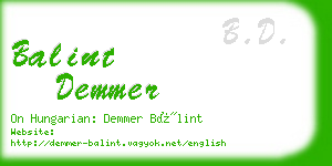 balint demmer business card